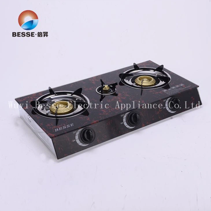Triple Burners Tempred Glass Gas Stove